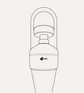 T-Safe adapter voor Rada douchekop vooraanzicht